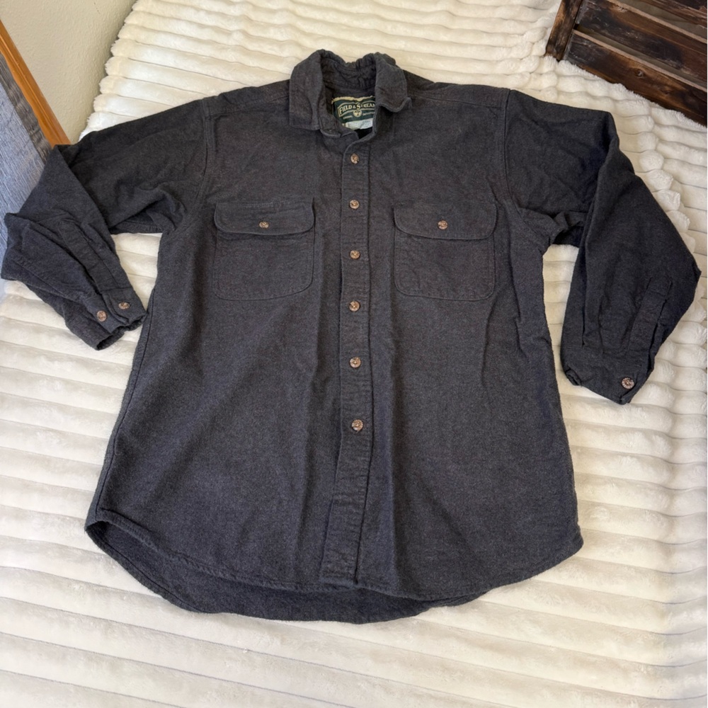 Field & Stream grey button down flannel size medium